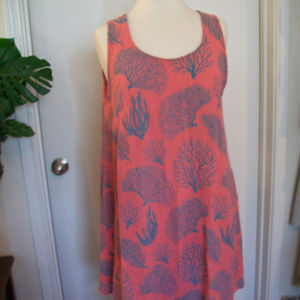 Coral & Teal Sea Fans Gauze Dress / Cover Up